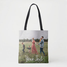Aangepaste foto- en aangepaste tekst Sjabloon Tote Bag