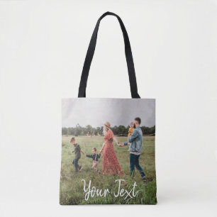 Aangepaste foto- en aangepaste tekst Sjabloon Tote Bag