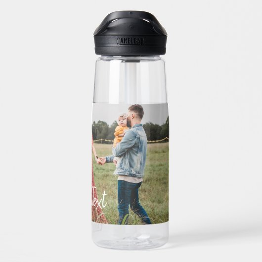 Aangepaste foto- en aangepaste tekst Sjabloon Waterfles (Achterkant)