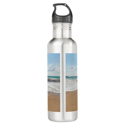 Aangepaste foto- en aangepaste tekst Sjabloon Waterfles (Achterkant)