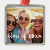 Aangepaste foto en Afstuderen Jaar Metalen Ornament (Voorkant)