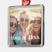 Aangepaste foto en Afstuderen Jaar Metalen Ornament (Links)