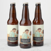 Aangepaste foto en bericht rustieke stijl bier etiket (Flessen)