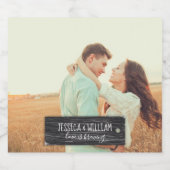 Aangepaste foto en bericht rustieke stijl bier etiket (Enkel label)