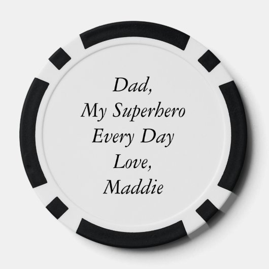 Aangepaste foto en bericht "Vaderdag" Poker Chips (Achterkant)
