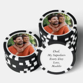 Aangepaste foto en bericht "Vaderdag" Poker Chips (Opstapeling)