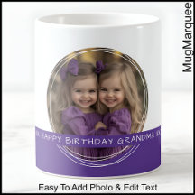 Aangepaste foto- en berichtengeheugen wit en Paars