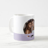 Aangepaste foto- en berichtenwit en Lila C123-gehe Koffiemok (Voorkant links)