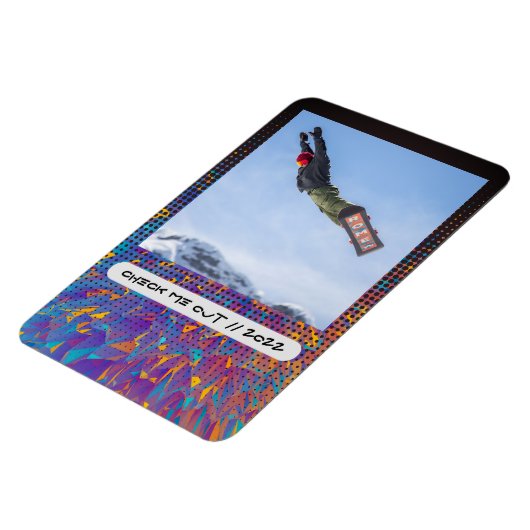 Aangepaste foto en bijschrift flexibele magneet (Linkerzijde)