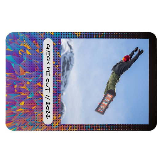 Aangepaste foto en bijschrift flexibele magneet (Horizontaal)