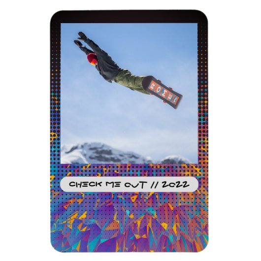 Aangepaste foto en bijschrift flexibele magneet (Verticaal)