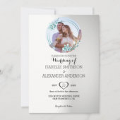 Aangepaste foto en bloemenkrans bruiloft kaart (Voorkant)