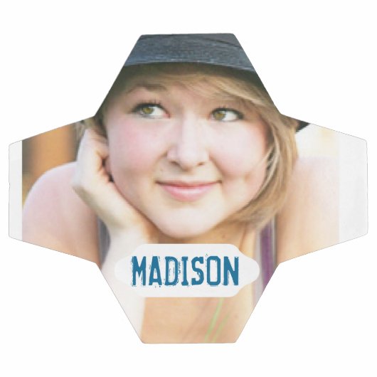 Aangepaste foto en bord met witte naam voetbal (Enkel)