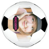 Aangepaste foto en bord met zwarte naam voetbal (Gedraaid)