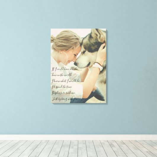 Aangepaste foto en gedicht canvas afdruk (Insitu (Houten vloer))