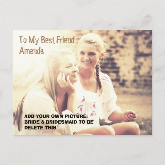 Aangepaste foto en gepersonaliseerd bericht uitnodiging briefkaart (Voorkant)