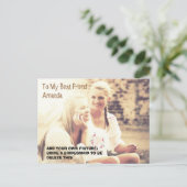 Aangepaste foto en gepersonaliseerd bericht uitnodiging briefkaart (Staand voorkant)