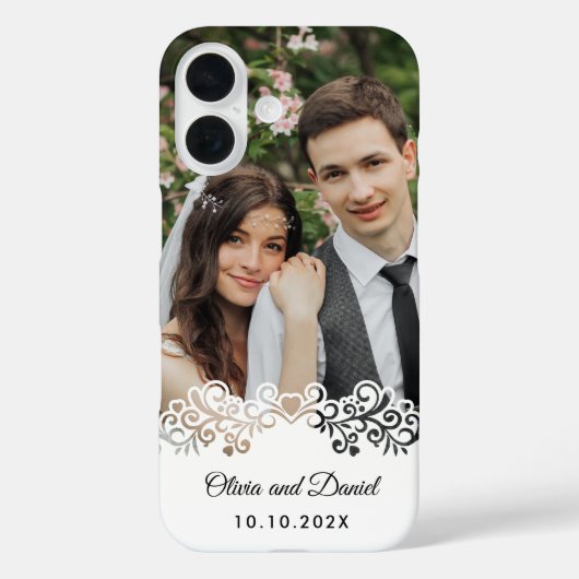 Aangepaste foto en gepersonaliseerd huwelijkscadea Case-Mate iPhone case (Achterkant)