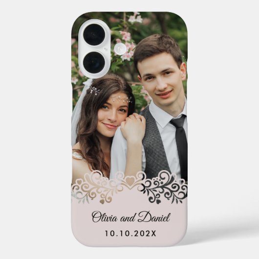 Aangepaste foto en gepersonaliseerd huwelijkscadea Case-Mate iPhone case (Achterkant)