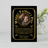 Aangepaste foto en goud folie Vaderdag Folie Feestdagenkaart (Staand Voorkant)