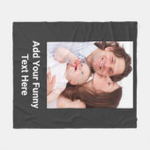 Aangepaste foto en grappige tekst gepersonaliseerd fleece deken (Voorkant (Horizontaal))