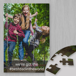Aangepaste foto en hashtag - Beste vader ter werel Legpuzzel