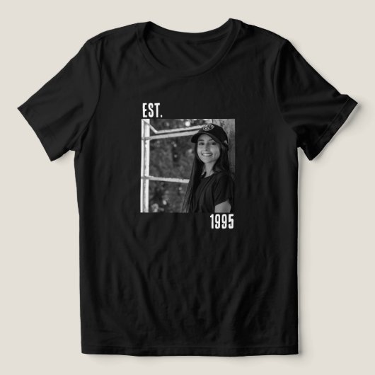 Aangepaste  foto en het jaar 30ste verjaardagscade Tri-Blend shirt (Design voorkant)