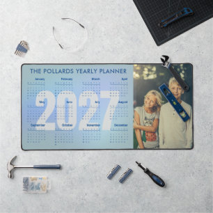 Aangepaste foto en jaar 2027 kalender grote muis bureaumat