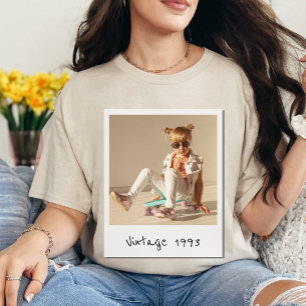Aangepaste  foto en jaar nostalgische verjaardag t-shirt