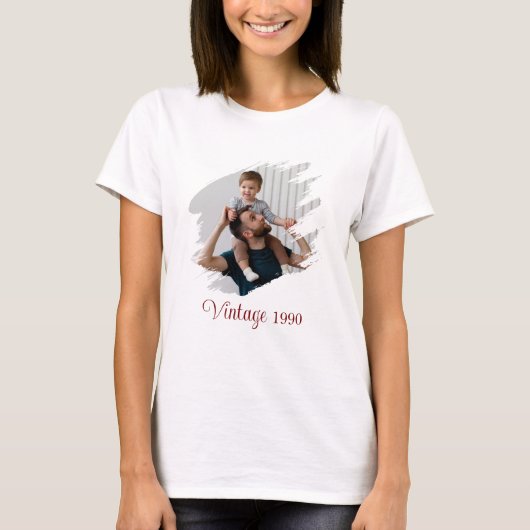 Aangepaste foto en jaar t-shirt (Voorkant)