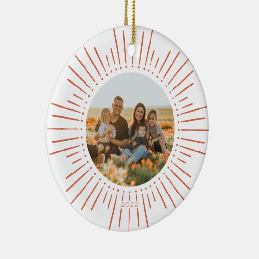 Aangepaste foto en Jaar zondag-uitbarsting dubbelz Keramisch Ornament (Rechts)