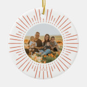 Aangepaste foto en Jaar zondag-uitbarsting dubbelz Keramisch Ornament (Voorkant)