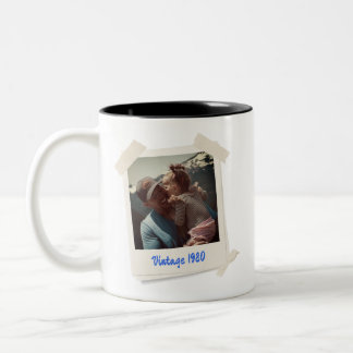 Aangepaste foto en jaarcadeau tweekleurige koffiemok