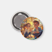 Aangepaste foto- en jaartal-huwelijksjubileum kopp magneet (Voorkant / Achterkant)