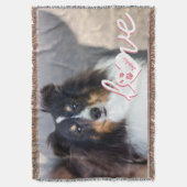 Aangepaste foto- en liefdestekst met petten en nam deken (Voorkant Verticaal)