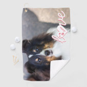 Aangepaste foto- en liefdestekst met petten en nam golfhanddoek (Insitu)