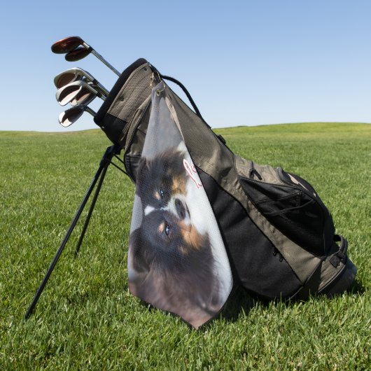 Aangepaste foto- en liefdestekst met petten en nam golfhanddoek (Groen)