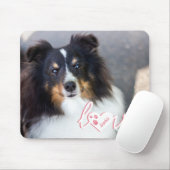 Aangepaste foto- en liefdestekst met petten en nam muismat (Met muis)