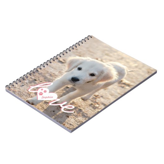 Aangepaste foto- en liefdestekst met petten en nam notitieboek (Linkerzijde)