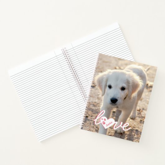Aangepaste foto- en liefdestekst met petten en nam notitieboek (Binnen)