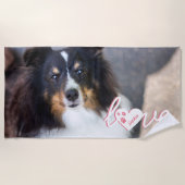 Aangepaste foto- en liefdestekst met petten en nam strandlaken (Voorkant)