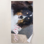 Aangepaste foto- en liefdestekst met petten en nam strandlaken (Voorkant)