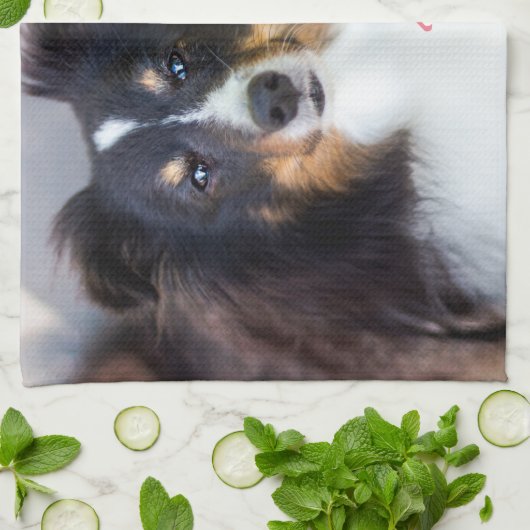 Aangepaste foto- en liefdestekst met petten en nam theedoek (Gevouwen)