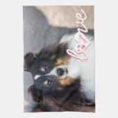 Aangepaste foto- en liefdestekst met petten en nam theedoek (Verticaal)