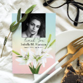 Aangepaste foto en Lilies begrafenis Bedankkaart