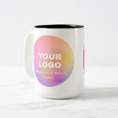 Aangepaste foto en Logo Mokken: personaliseer uw c Tweekleurige Koffiemok (Voorkant links)