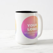 Aangepaste foto en Logo Mokken: personaliseer uw c Tweekleurige Koffiemok (Voorkant rechts)
