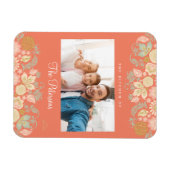 Aangepaste foto en moderne tekst magneet (Horizontaal)