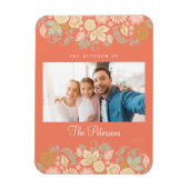 Aangepaste foto en moderne tekst magneet (Verticaal)