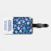 Aangepaste foto- en monogram-Cartoon voor zeilbote Bagagelabel (Achterkant horizontaal)